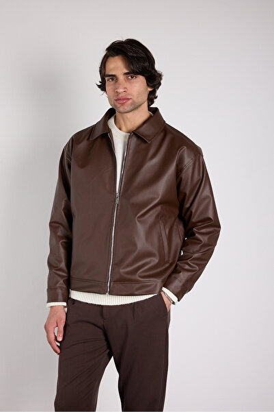 Mesfeno Oversize Zippered Premium Leather Jacket
