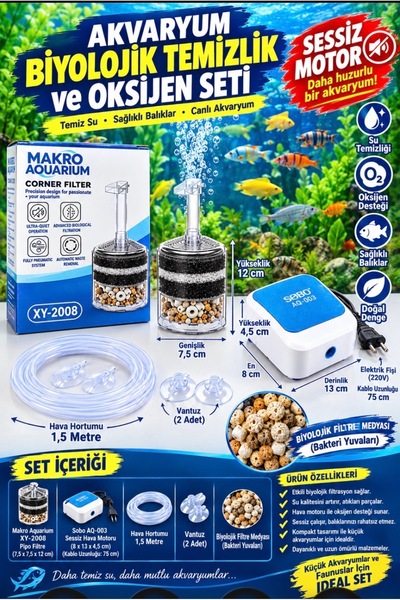 Sobo Svd-010 PROFESYONEL AKVARYUM BİYOLOJİK TEMİZLİK VE OKSİJEN SETİ(SOBO AQ-...