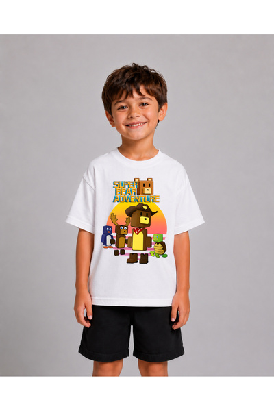 TRAGEDY Girl's and Boy's Super Bear Cowboy Printed 100% Organic Cotton T-Shirt