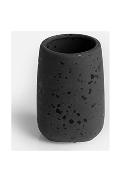 OEM Black Ceramic Toothbrush Holder 7x7x10.5cm