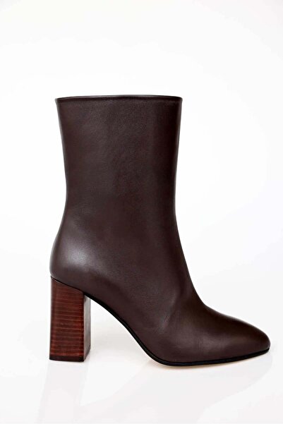 5in1Canpolat Brown Heeled Boots 24454