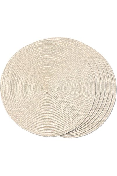 GENERAL FunWheat Round Braided Placemats Set of 6 Place Mats for Dining Table...