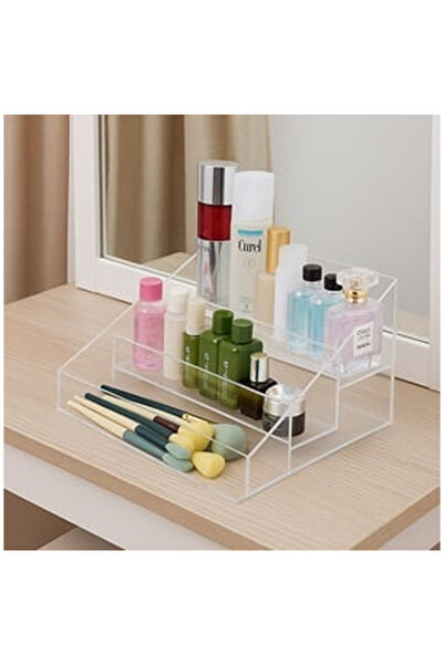 OEM Suport Acrilic Transparent cu 3 Nivele pentru Cosmetice 27.5x16x16.5cm