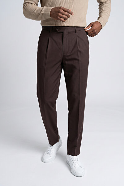 ERKEK REGULE RAHAT KESİM DÜĞMELİ LASTİK BEL DİLLİ KUMAŞ PANTALON K2058KP