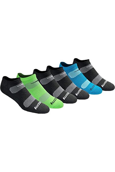 SAUCONY mens Performance Comfort Fit No-Show Socks Multi-Pack Mesh Ventilatin...