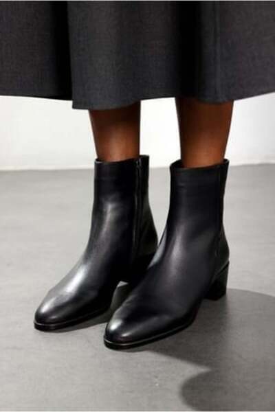5in1Canpolat Black Leather Classic Boots 25489