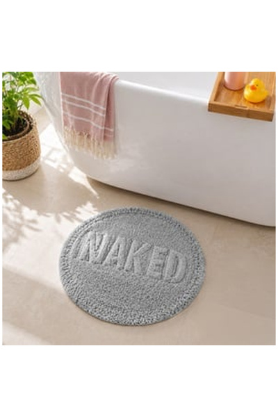 OEM Στρογγυλό Γκρι Βαμβακερό Χαλάκι Μπάνιου  "Naked " Ø60εκ.