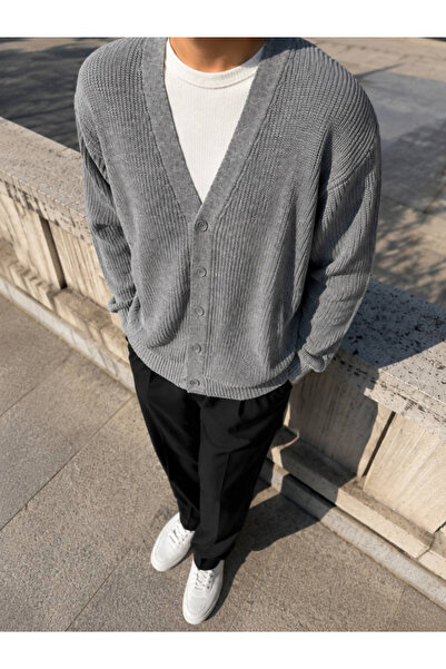 Generic Brand Men's Buttoned Knitwear Cardigan