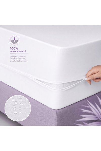 OEM Husă impermeabilă pentru saltea cu fermoar, anti-ploșnițe și anti-acarien...