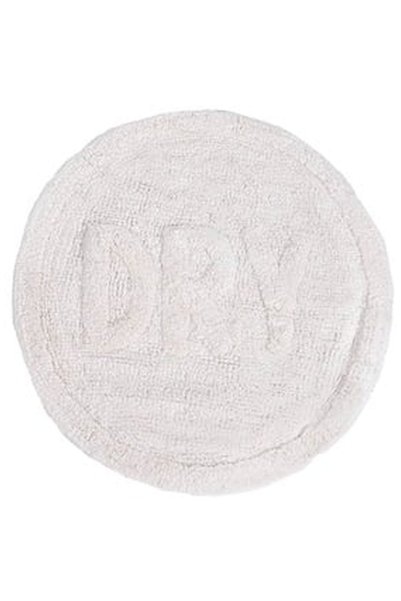 OEM Covoras de Baie Bumbac Rotund Alb cu Litere in relief DRY Ø60cm
