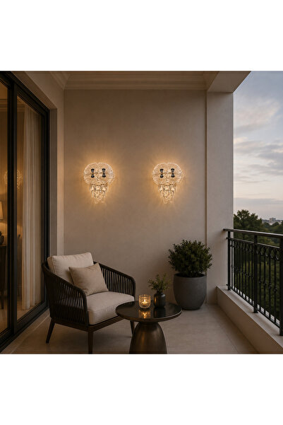 Alessandro DESIGN Aplica Cristal DONNO, 3xE14, Metal si Cristal, Auriu