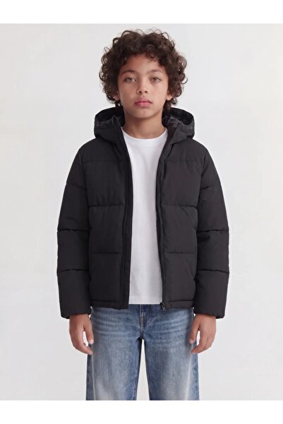 Jack & Jones Geacă pentru băieți, tip puffer, cu glugă, croială normală, JJGA...