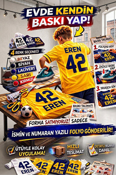 PHOENIXY Forma Arkası İsim ve Numara Baskısı – Isı Transfer Kağıdı (Ütü ile Y...
