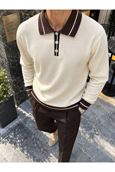 Generic Brand Men's button-down shirt collar knitwear