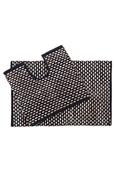 OEM Set Covorase pentru Baie Negre Bej cu Model - 2buc