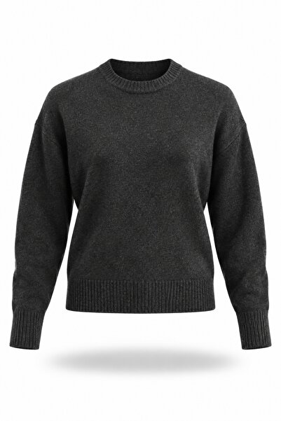 5in1Canpolat Anthracite Crew Neck Sweater