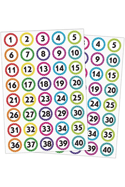TERRIFI 1200 PCS Number Stickers 1-40, 30 Sheets Self-Adhesive Dot Stickers f...