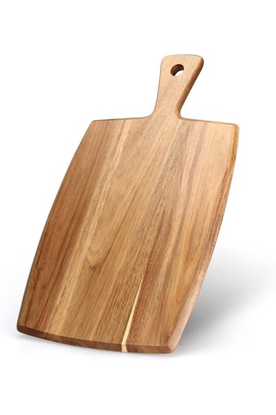 KASTWAVE Wood Cutting Board, Kitchen Chopping Board with Handles, Reversible ...