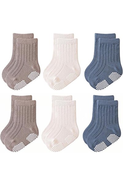 ELECDON 6 Pack Baby Toddler Socks with Grips for Girls & Boys - Toddler Socks...