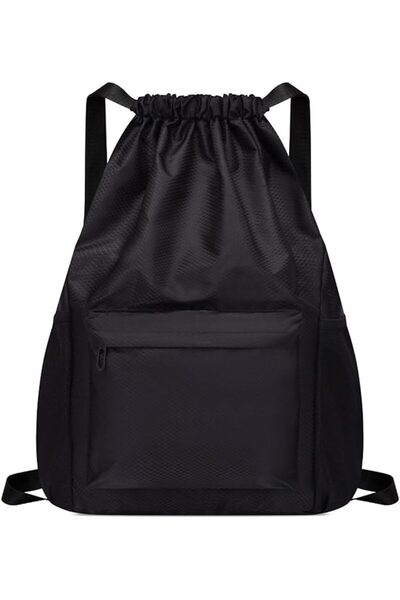 Yelajoy Black Drawstring Backpack Waterproof, Gym Sports Fitness Bag for Men ...