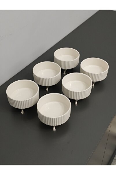 PARILTI HOME COLLECTİON Σετ 6 Στρογγυλά Μπολ Πορσελάνης για Επιδόρπιο – Πρωιν...