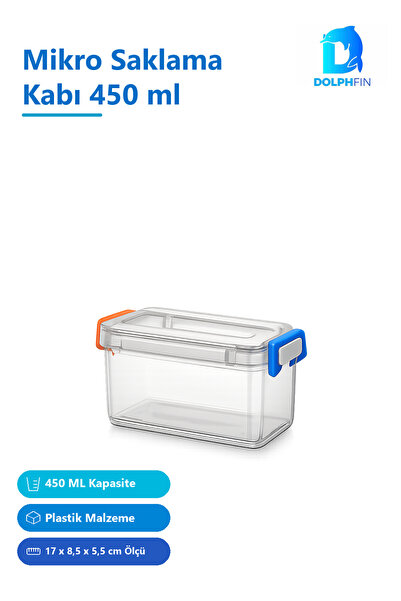 DolphFin Micro Storage Container 450 ml Multi-Colored Plastic