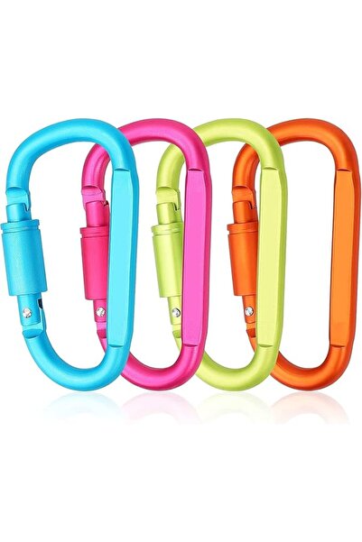 HaveLovely Carabiner Clip Set, Three Inch Aluminum D Ring Shape Locking Carab...