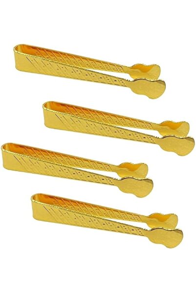 Generic ملاقط معدنية ذهبية صغيرة لحمل البخور بتصميم يوفر قبضة جيدة (4 قطع)