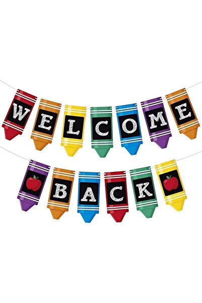 TERRIFI Welcome Back to School Decorations Set, Colorful Crayon Banner and Ap...
