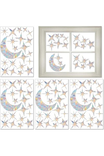 Yelajoy 4Pcs Rainbow Window Film, Window Stickers for Glass Privacy, Frosted ...