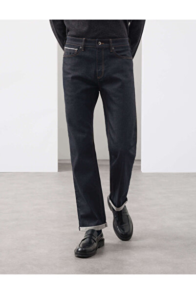 Marks & Spencer Saf Pamuklu Düz Kesim Selvedge Jean