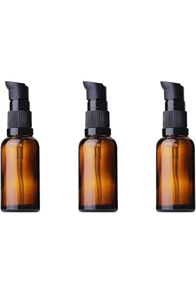 Yelajoy Amber Glass Lotion Pump Bottles – 3-Pack 100ml Refillable Travel Size...