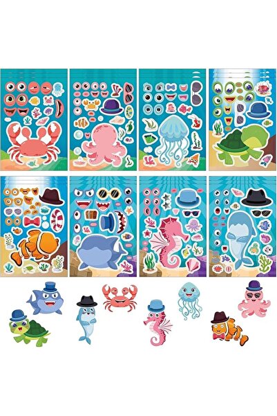 GENERAL Custofit 24 Sheets of Marine Animal Face Stickers, Craft Kits for Kid...