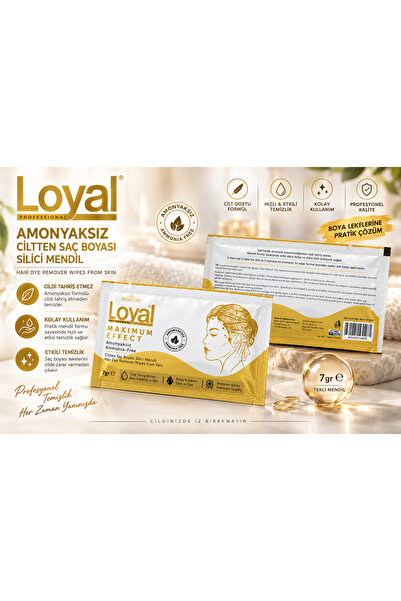 Loyal Amonyaksız Ciltten Saç Boyası Silici Mendil 7g Tek Kullanımlık Boya Tem...