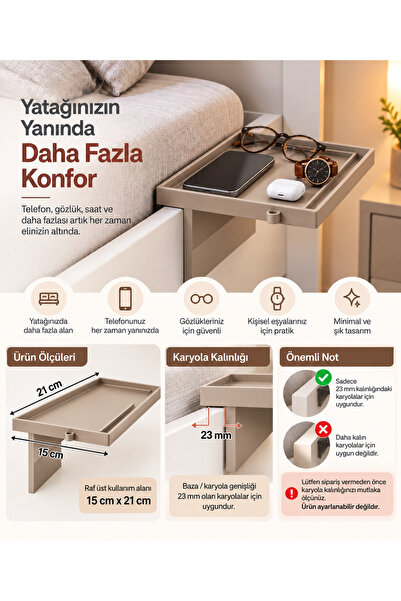 Genel Markalar Yatak Yanı Pratik Raf