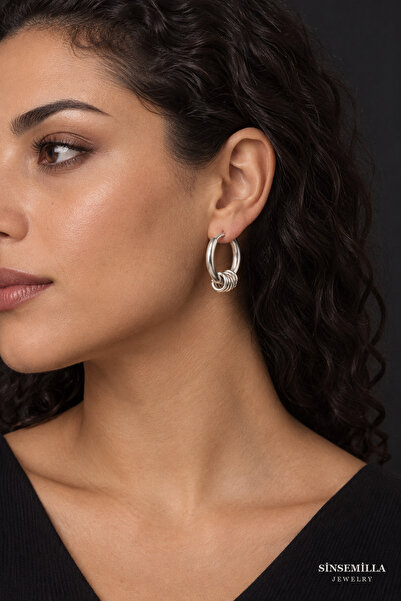 Sinsemilla Jewelry Medium Size Hoop Steel Earrings