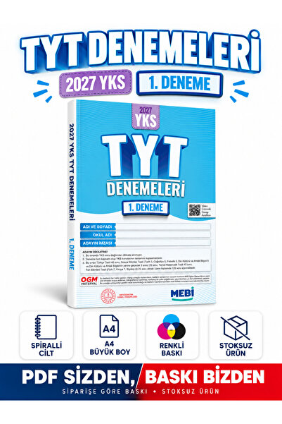 Modus Yayınları 2027 TYT Deneme 1 MEBİ YKS Türkiye Geneli Deneme Sınavı A4 Re...