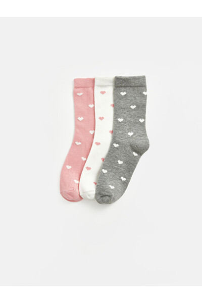 LC Waikiki Timeless Clothing & Timeless Choices Heart Embroidered Girls' Sock...