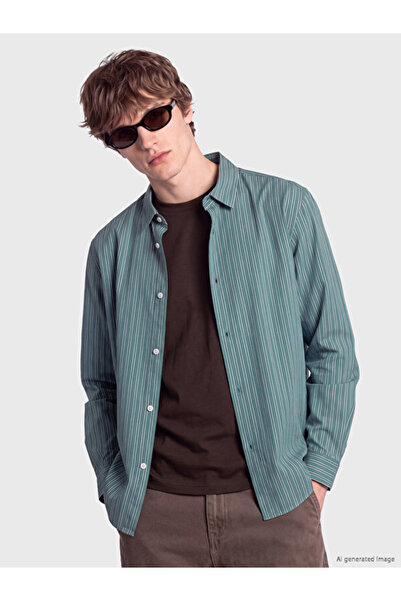 LC Waikiki Rmz Gi̇yi̇m Farkiyla Standard Fit Striped Men's Shirt