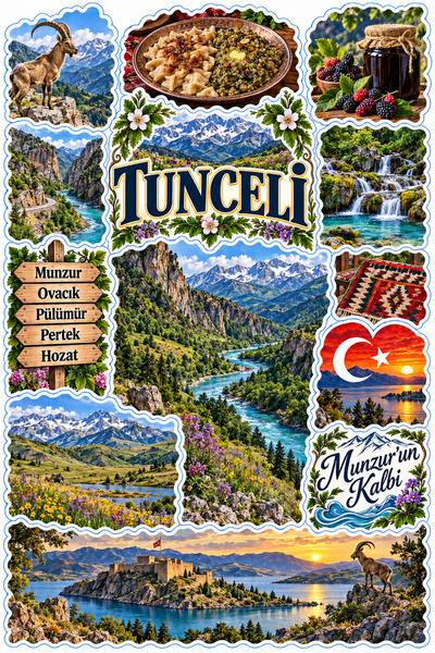 Tunceli İli Sticker Telefon Laptop Notebook Tablet Defter Matara Stiker Etiket Çıkartma ST2773