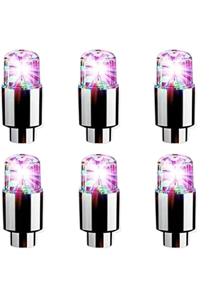 GENERAL 6 قطع من أضواء LED ملونة لعجلات الدراجات، أغطية صمامات إطارات السيارا...