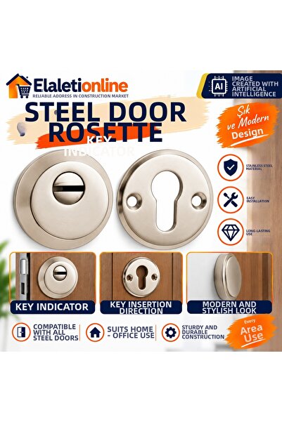 elaletionline طقم شارات أبواب فولاذية لامعة مع ظهر من الساتان للأبواب الفولاذية