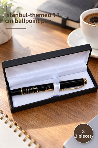 Yenilig 3 Ballpoint Pens – Istanbul Themed 14 cm Writing Pen Ballpoint