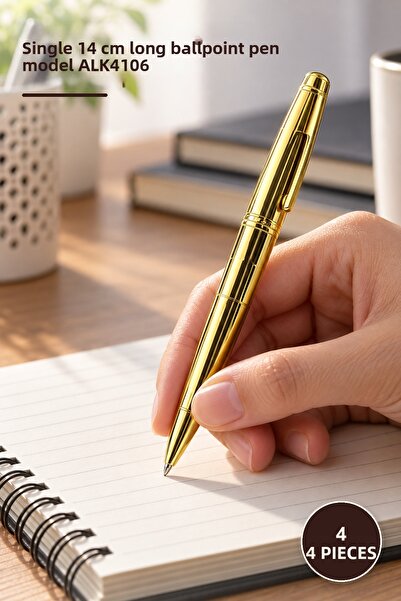 Yenilig 4 أقلام حبر جاف - قلم كتابة فردي بطول 14 سم طراز ALK4106 قلم حبر جاف