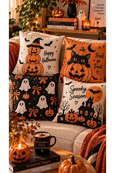 Nari Collections Night Witch 4-Piece Throw Pillow Cover Set – 43X43 cm Double...