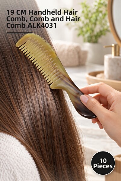 Yenilig 10 Pieces of Bone Combs – 19 cm Handheld Hair Combs, Combs and Hair C...