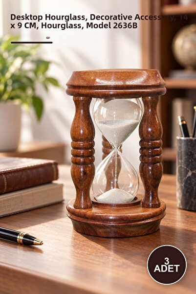 Yenilig 3 Pieces Wooden Hourglass – Desktop Timepiece, Decorative Accessory, ...