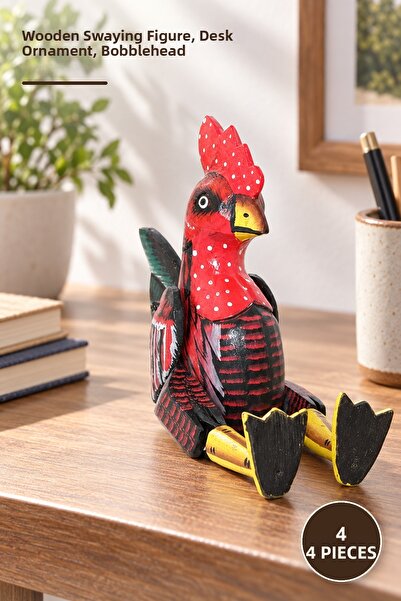 Yenilig 4 Pieces Wooden Swinging Figure Namı-6 – Wooden Decorative Figure, Sw...