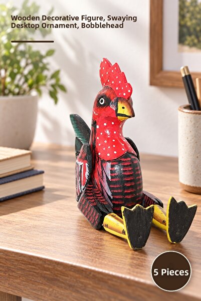 Yenilig 5 Pieces Wooden Swinging Figure Namı-6 – Wooden Decorative Figure, Sw...