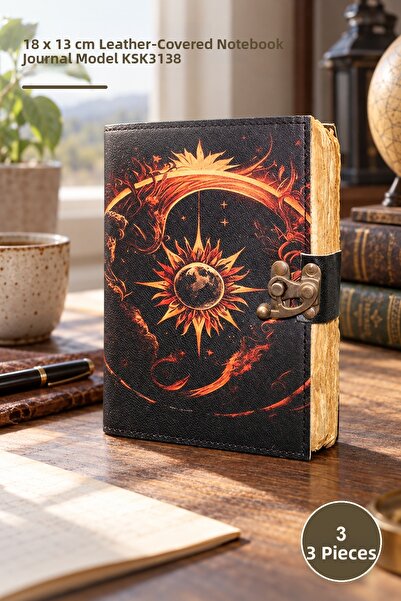 Yenilig 3 Leather Notebooks – 18 X 13 cm Size Leather Cover Notepad Notebook ...